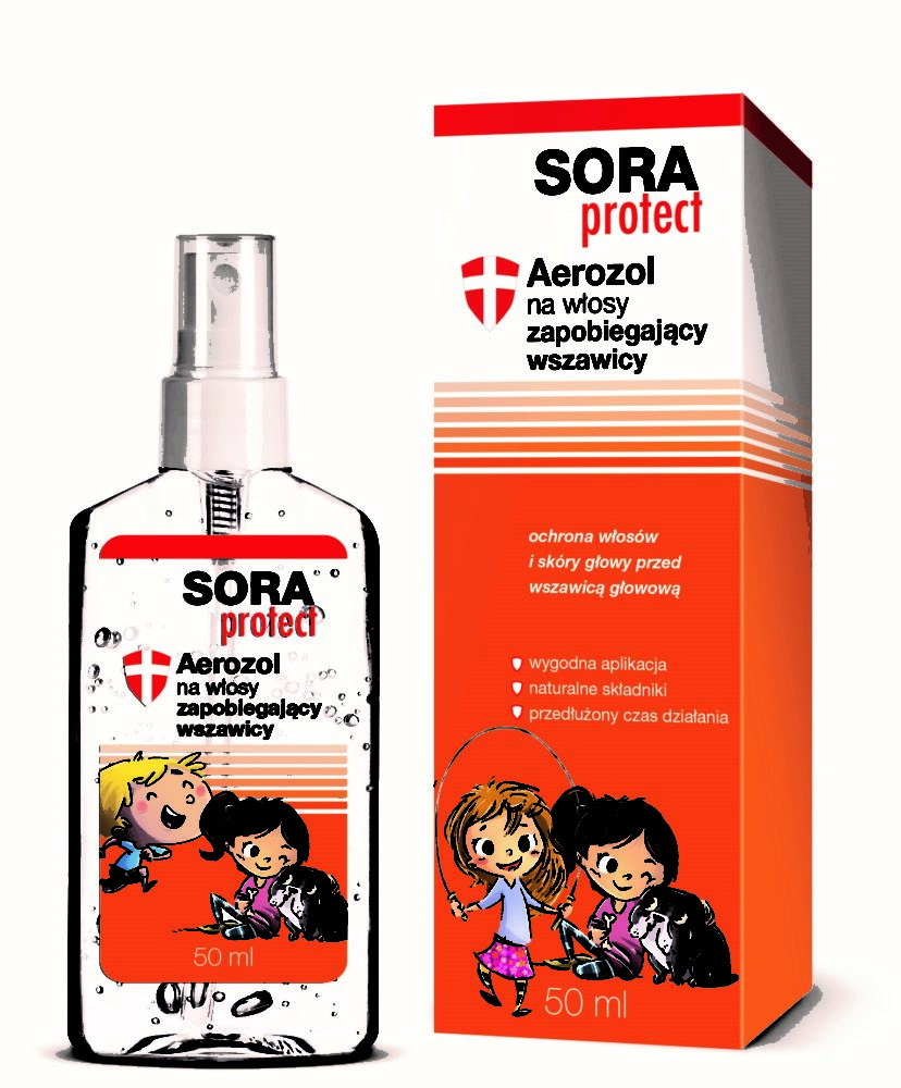 SORA PROTECT Aerozol na włosy zapobiegający wszawicy 50 ml.